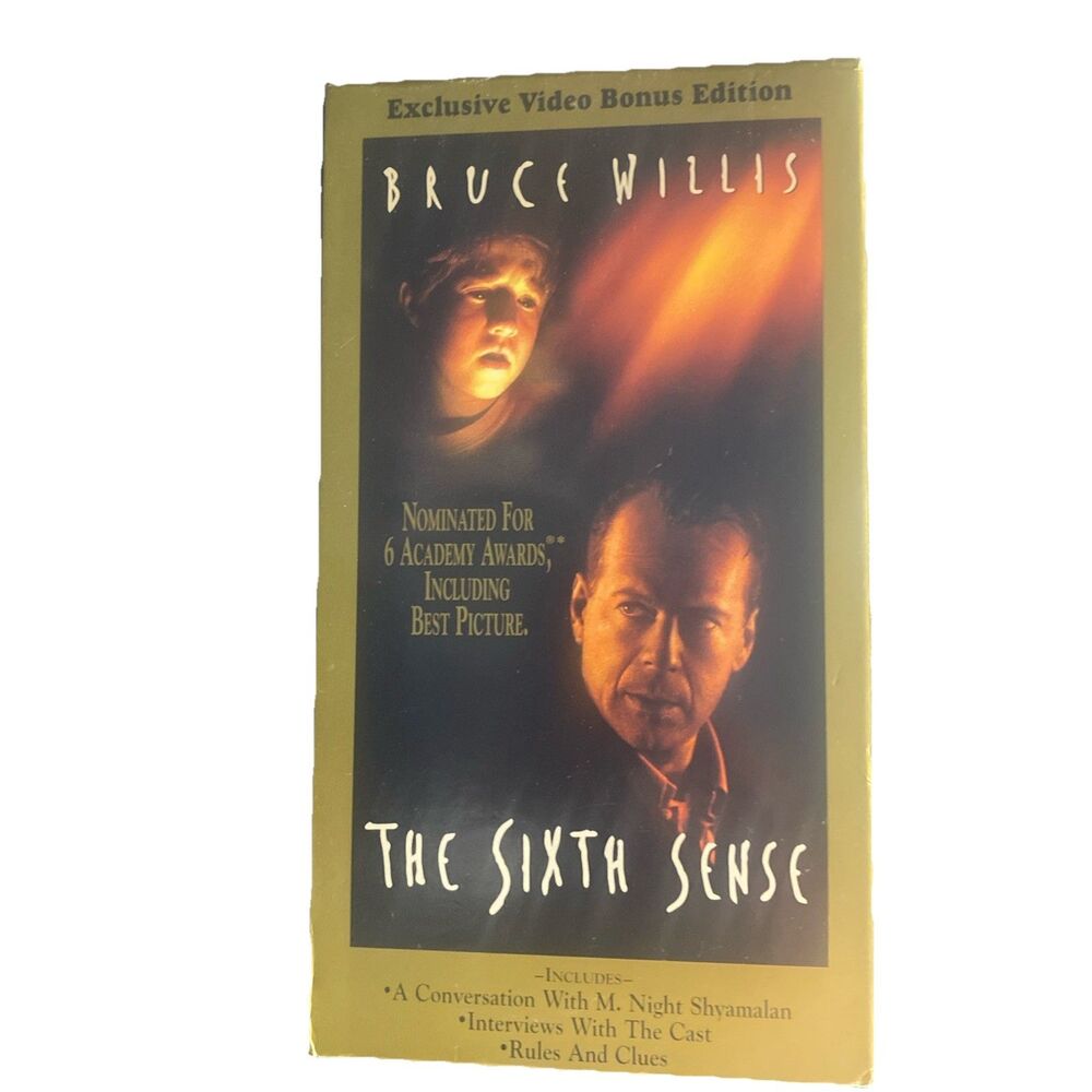 The Sixth Sense (VHS, 2000, Bonus Edition, Slipcover) Bruce Willis, Used, Works